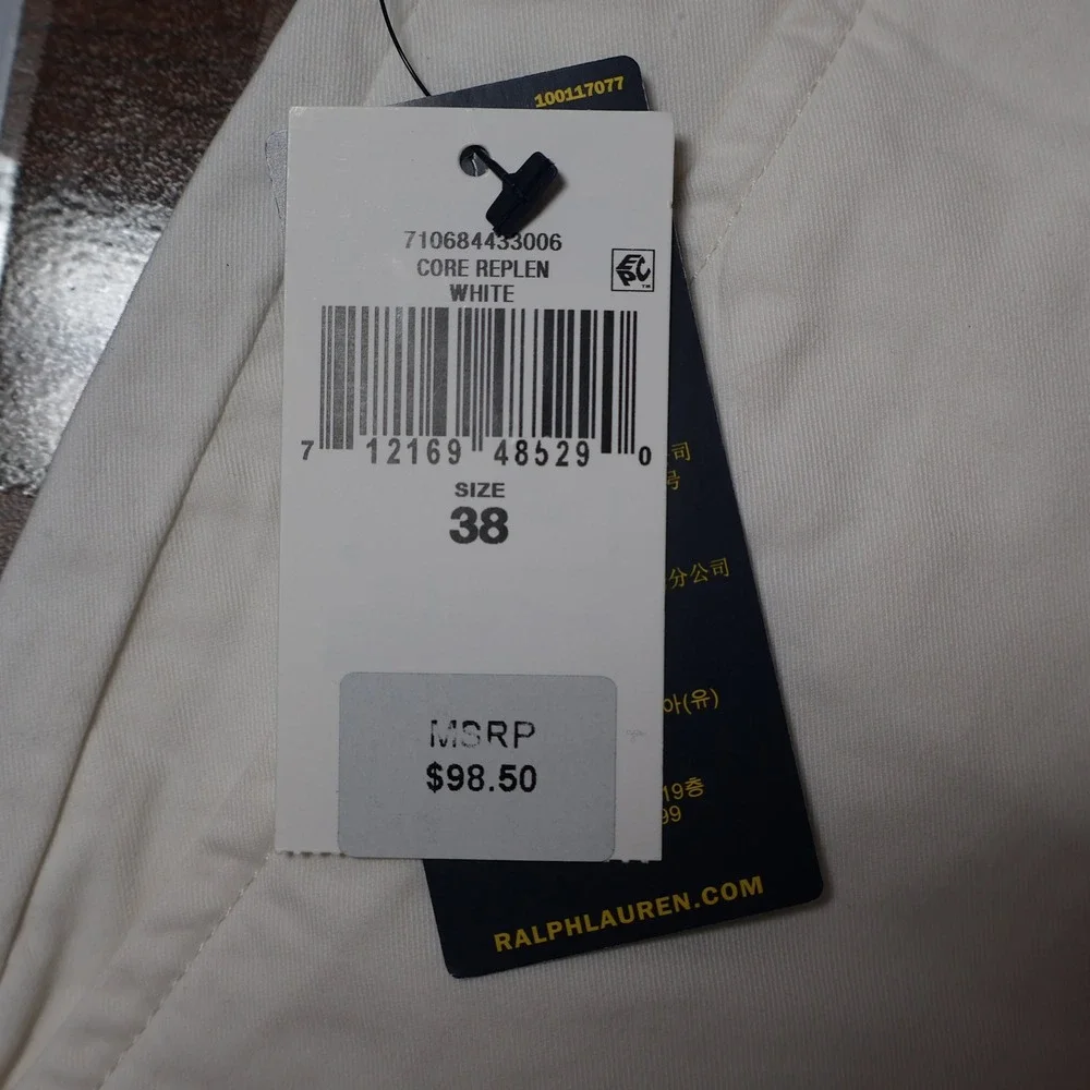 Polo Ralph Lauren Chino Shorts Mens 38 White Stretch Classic Fit Preppy $99 NWD